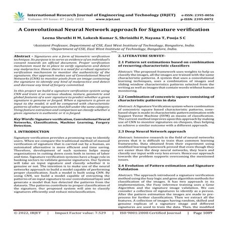 A Convolutional Neural Network approach for Signature verification