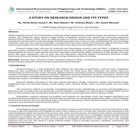 A STUDY ON RESEARCH DESIGN AND ITS TYPES | PDF | Science