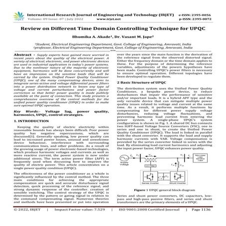 Review on Different Time Domain Controlling Technique for UPQC