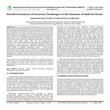 Detailed Analysis of Security Challenges in the Domain of Hybrid Cloud