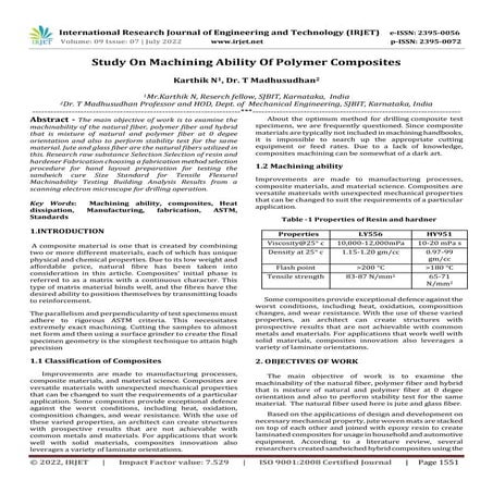 Study On Machining Ability Of Polymer Composites
