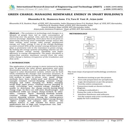 GREEN CHARGE: MANAGING RENEWABLE ENERGY IN SMART BUILDING’S | PDF