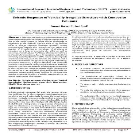 Seismic Response of Vertically Irregular Structure with Composite Columns