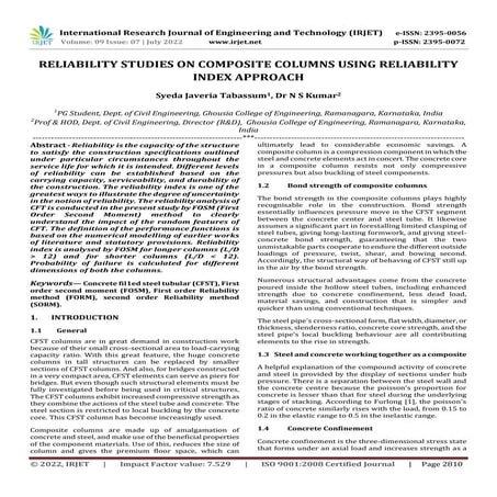 RELIABILITY STUDIES ON COMPOSITE COLUMNS USING RELIABILITY INDEX APPROACH