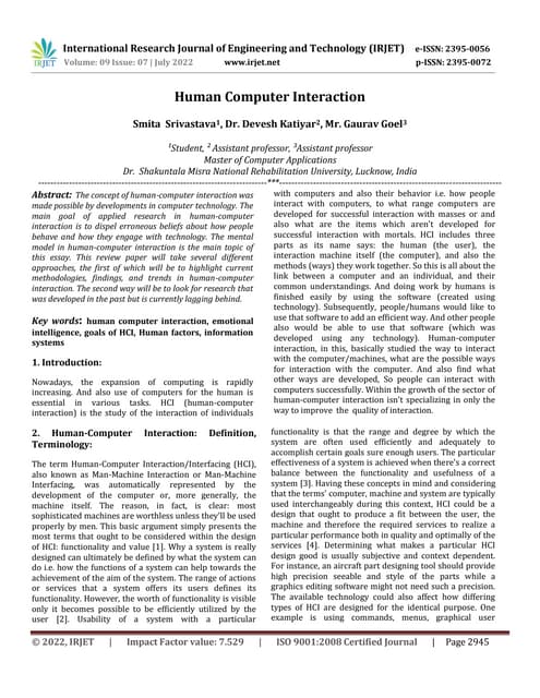 Human Computer Interaction