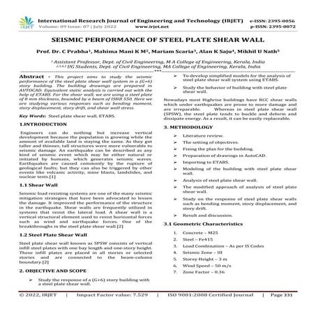Buckling Restrained Steel Shear Walls for Seismic Protection | PDF