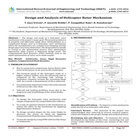 Design and Analysis of Helicopter Rotor Mechanism | PDF