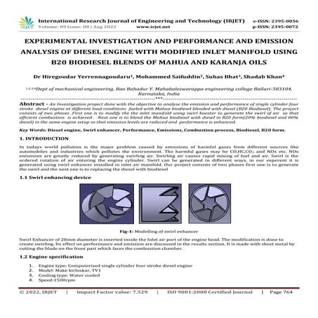 EXPERIMENTAL INVESTIGATION ON EMISSION ANALYSIS OF SINGLE CYLINDER 4 ...