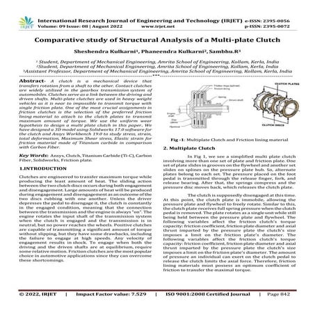 Comparative study of Structural Analysis of a Multi-plate Clutch | PDF
