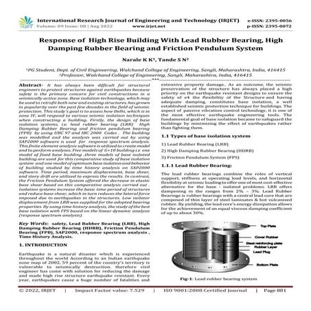Response of High Rise Building With Lead Rubber Bearing, High Damping Rubber ...