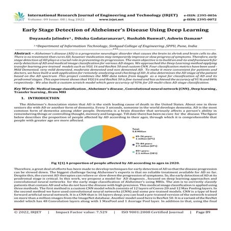 Early Stage Detection of Alzheimer’s Disease Using Deep Learning