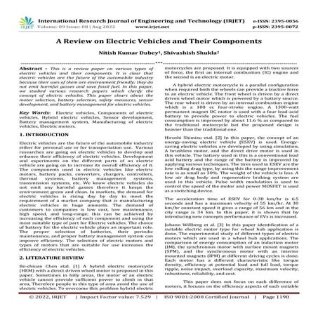 A Review on Electric Vehicle Powertrain System Components and the ...