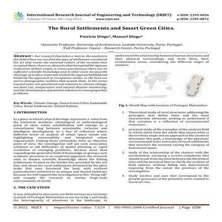 The Rural Settlements and Smart Green Cities.