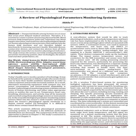 A Review of Physiological Parameters Monitoring Systems