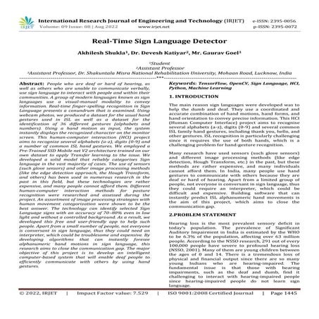 Real-Time Sign Language Detector