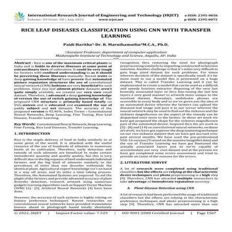 RICE LEAF DISEASES CLASSIFICATION USING CNN WITH TRANSFER LEARNING
