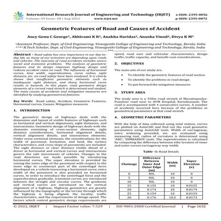 Geometric Features of Road and Causes of Accident
