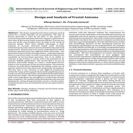 Design and Analysis of Fractal Antenna | PDF