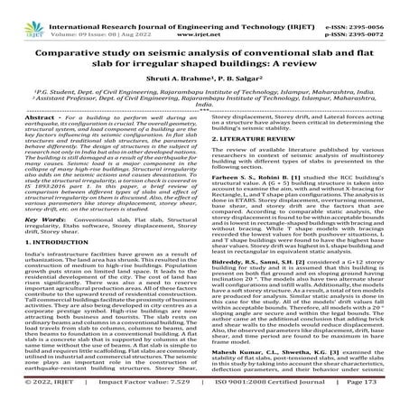 Comparative study on seismic analysis of conventional slab and flat slab for ...