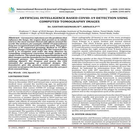ARTIFICIAL INTELLIGENCE BASED COVID-19 DETECTION USING COMPUTED TOMOGRAPHY IM...