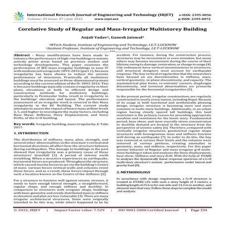 Comparative Analysis Of Different Irregular Building With Regular ...