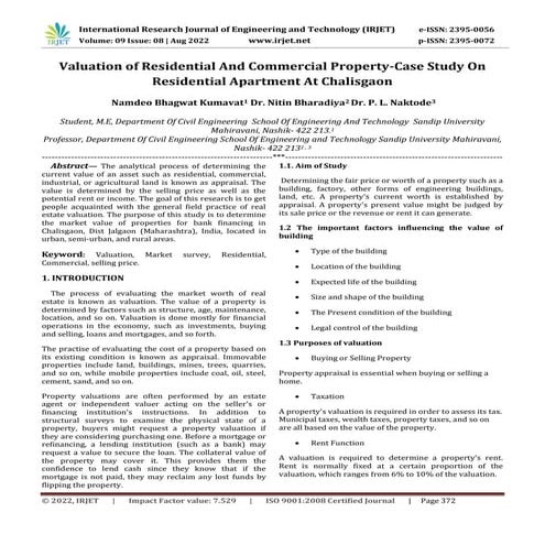 Valuation of Residential And Commercial Property-Case Study On ...