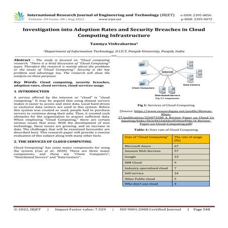 Investigation into Adoption Rates and Security Breaches in Cloud Computing In...