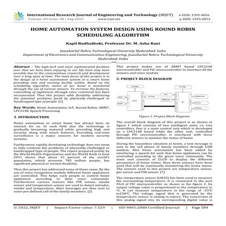 HOME AUTOMATION SYSTEM DESIGN USING ROUND ROBIN SCHEDULING ALGORITHM