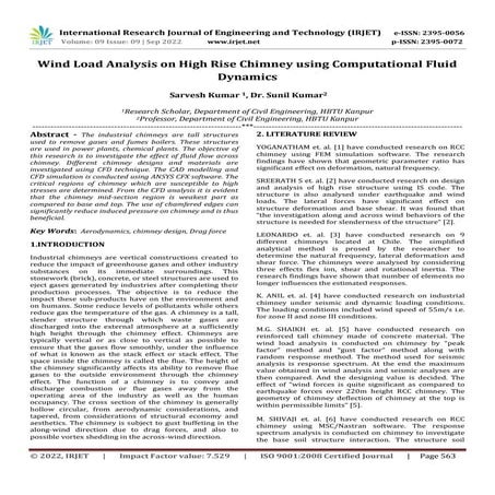 Wind Load Analysis on High Rise Chimney using Computational Fluid ...