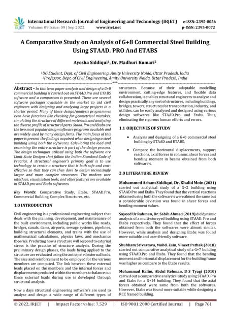 Design & Analysis of Multi Storeyed Building (G+10) By Using Stadd Pro ...
