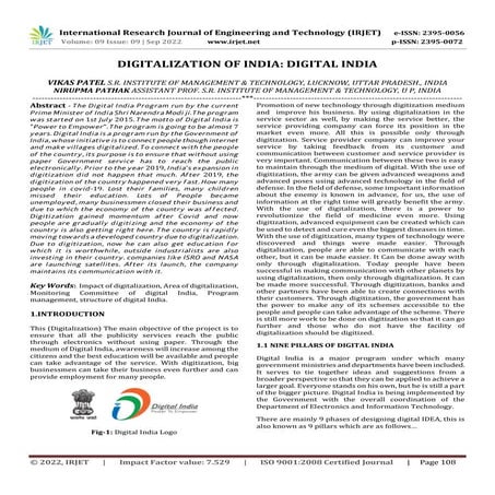 DIGITALIZATION OF INDIA: DIGITAL INDIA