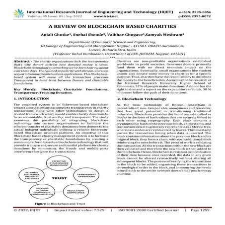 A REVIEW ON BLOCKCHAIN BASED CHARITIES