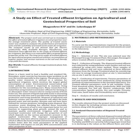 Comparative Study of Different Sewage Farming on Soil Quality | PDF