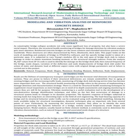 MODELLING AND VIBRATION ANALYSIS OF REINFORCED CONCRETE BRIDGE