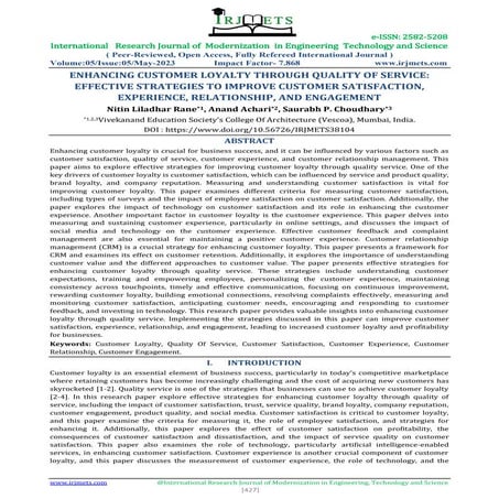 Enhancing customer loyalty through quality of service: Effective strategies t...