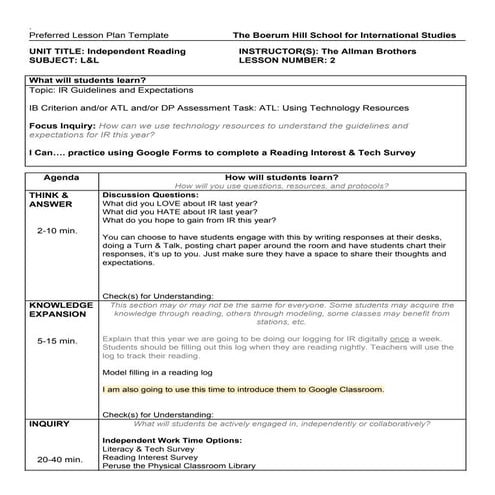 Ir lesson 2 [guidelines and expectations]