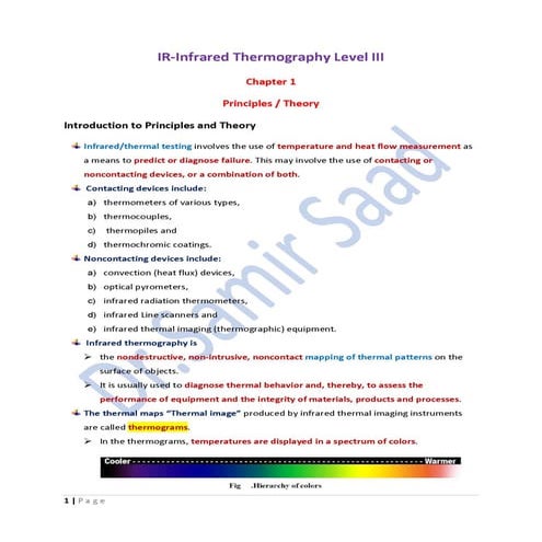ASNT Thermal/Infrared Testing (IR) Level III Notes-Dr. Samir Saad