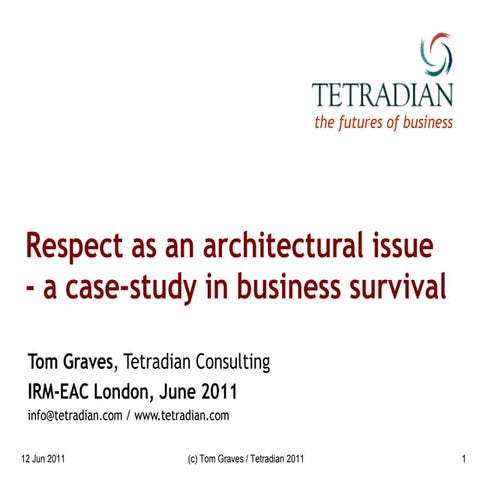 Respect as an architectural issue: a case-study in business survival