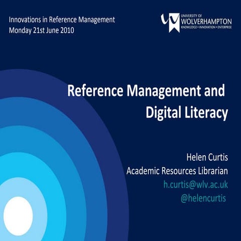 Reference Management and Digital Literacy