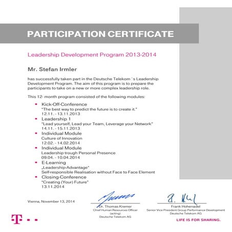 Leadership Development Program of DT