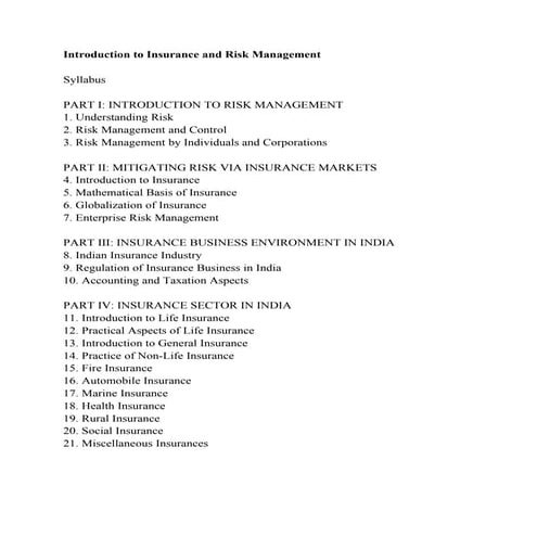 Irm syllabus | DOC