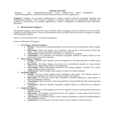 B.Tech 5th Semester Industrial Robotics Notes Module- II