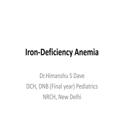 Iron deficiency anemia