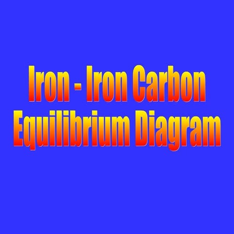 Iron iron carbon equilibrium diagram