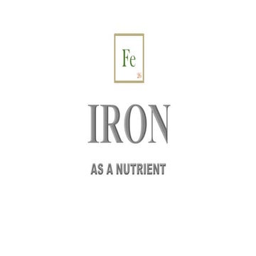 Iron as a Nutrient