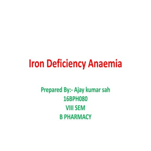 Iron deficiency anaemia