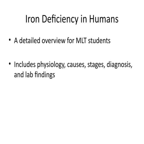 Comprehensive Overview of Iron Deficiency: Causes, Diagnosis, and ...