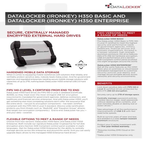 Iron key h350-datasheet