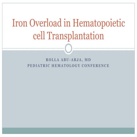 Iron overload in BMT