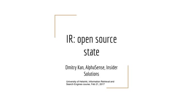 IR: Open source state